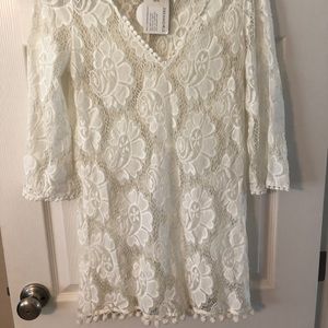 *NWT* floral lace coverup with tassel trim